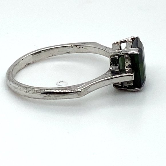 Chrome Tourmaline 2.20ct Platinum Finish Solid 925 Sterling Silver Ring - Picture 5 of 7
